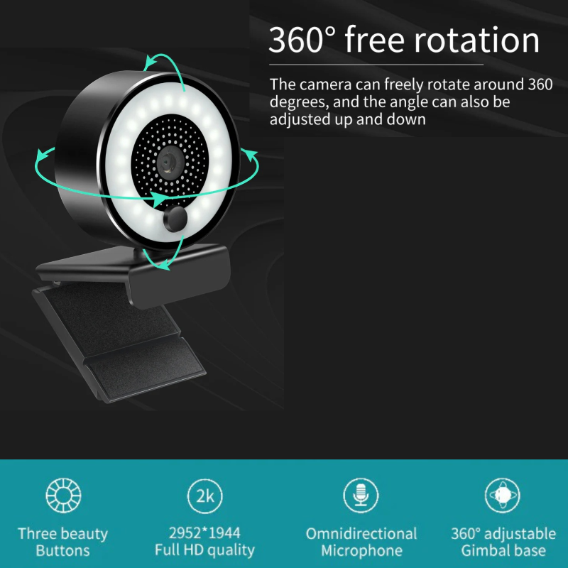 Private Model Beauty 4F Auto Focus USB HD Webcam – 2K Live Streaming with Night Vision