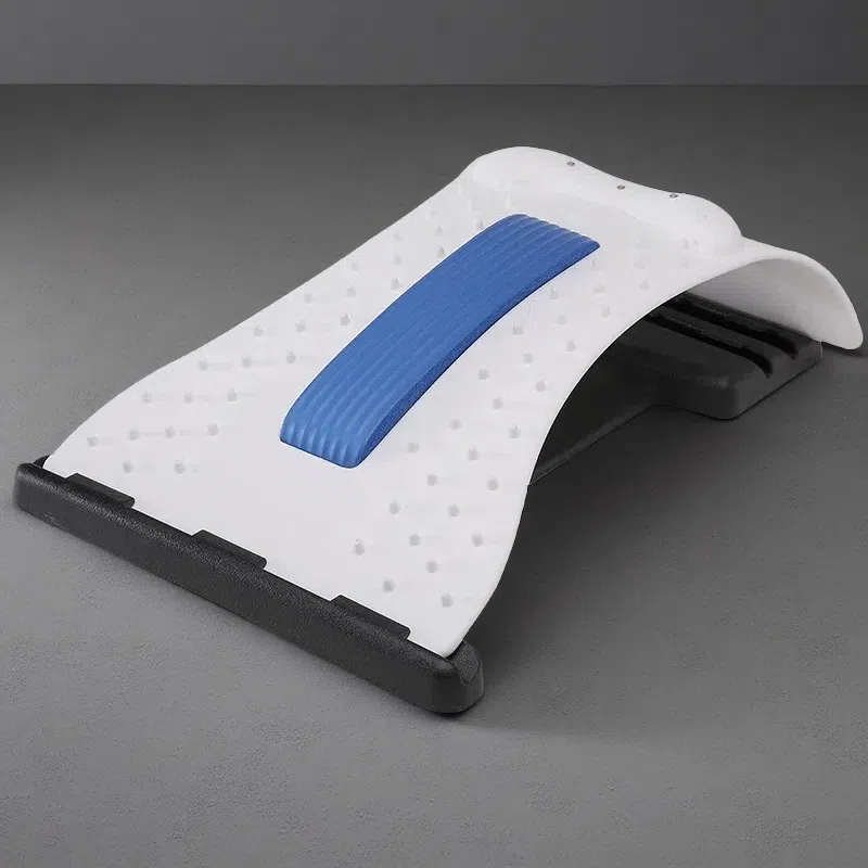 Curved Finger Pressure Cervical Spine Stretcher – Shiatsu Neck & Back Massager White blue