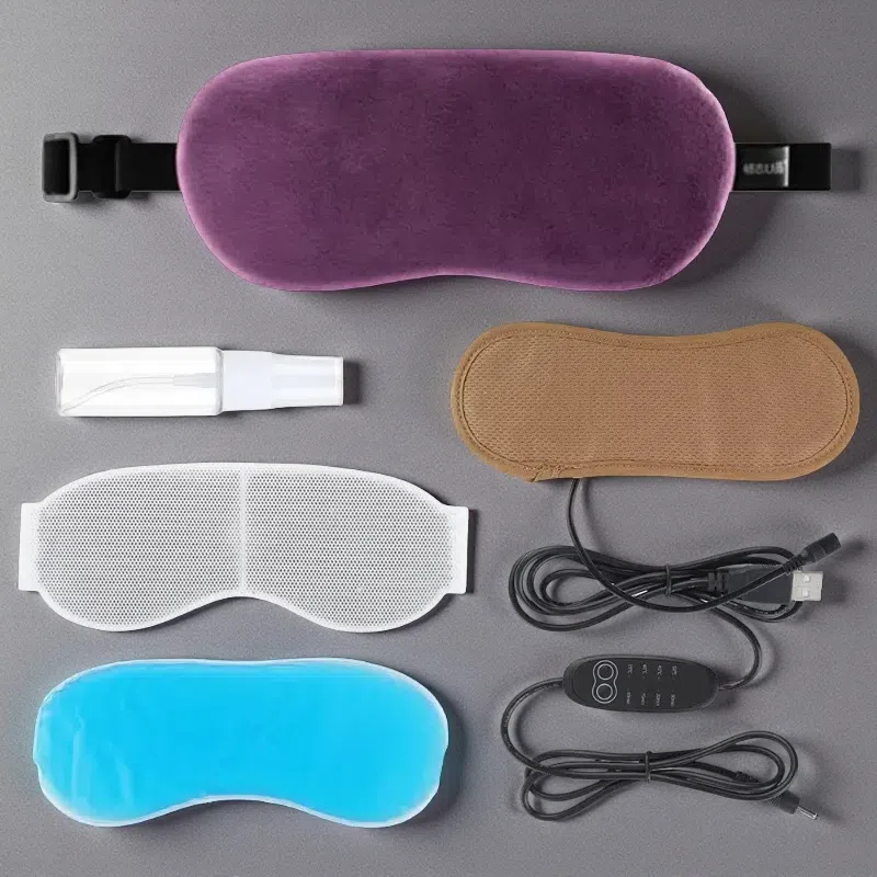 Eye Fatigue Blackout Sleep Eye Mask – Hot & Cold Compress for Relaxation Dark Purple
