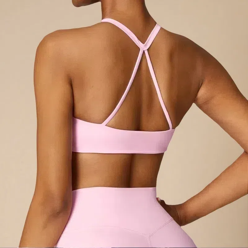 Women's Brushed Back Yoga Bra – Moisture-Wicking Pullover Activewear