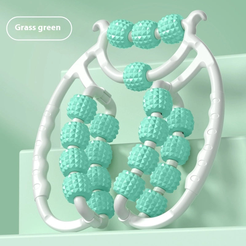 Ring Roller Small Leg Massage Machine – Double-Row Fitness & Body Shaping Massager 20 Wheels Contrast Green