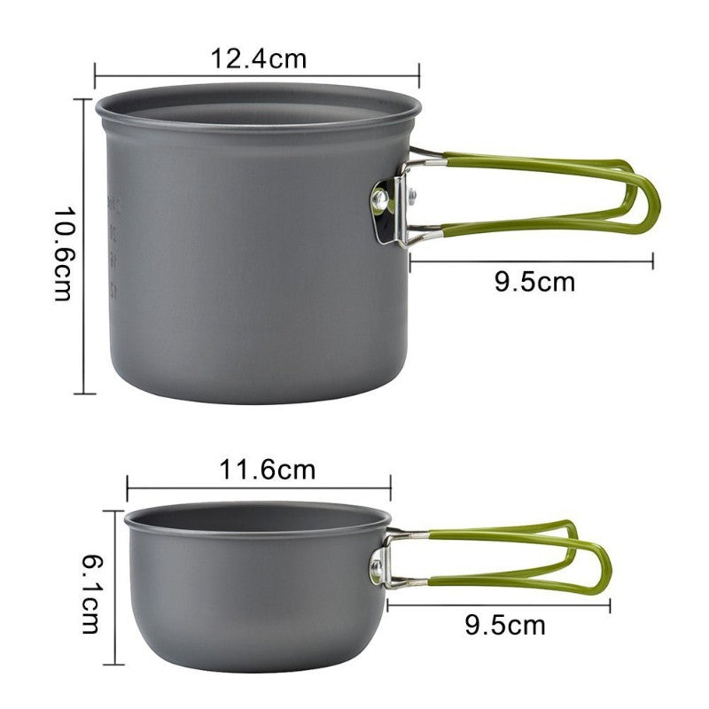 Fashion Outdoor Portable Camping Set – Lightweight Aluminum Alloy Cookware