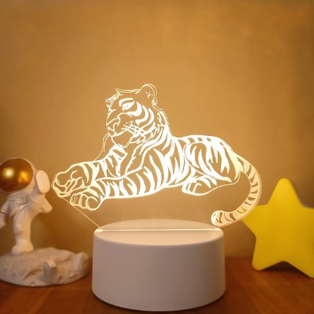 3D Lights Colorful Touch Remote Control LED Visual Lights Color9 White monochrome with switch USB