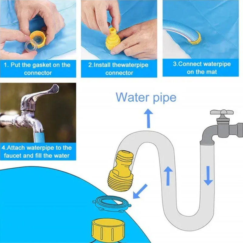 Toys for Kids Boys & Girls Spray Pool Sprinkler Pad – Inflatable Splash Play Mat with Marine Animal Design