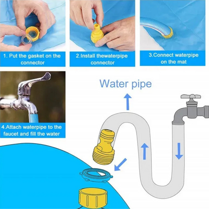 Toys for Kids Boys & Girls Spray Pool Sprinkler Pad – Inflatable Splash Play Mat with Marine Animal Design