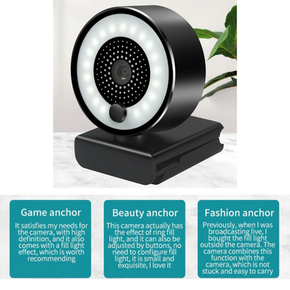 Private Model Beauty 4F Auto Focus USB HD Webcam – 2K Live Streaming with Night Vision