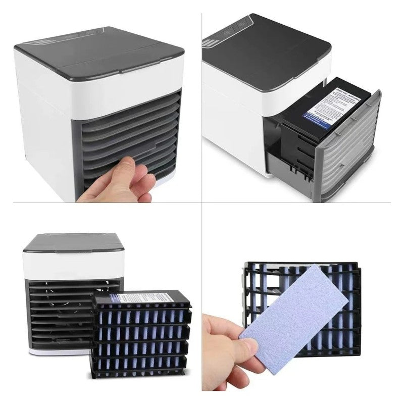 Portable Air Conditioner Fan – 3-in-1 USB Cooling, Humidifier & LED Mood Light