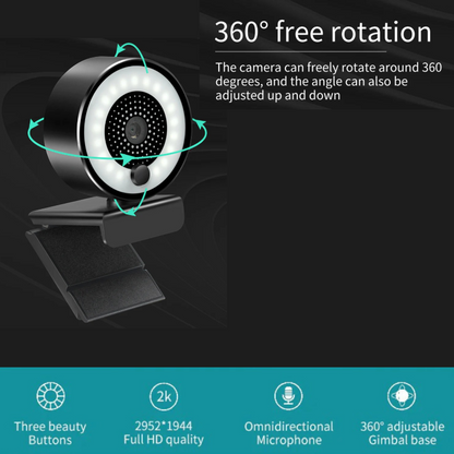 Private Model Beauty 4F Auto Focus USB HD Webcam – 2K Live Streaming with Night Vision