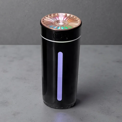 Wireless Air Humidifier with Colorful Lights – USB Rechargeable Cool Mist Diffuser for Car & Home Black USB