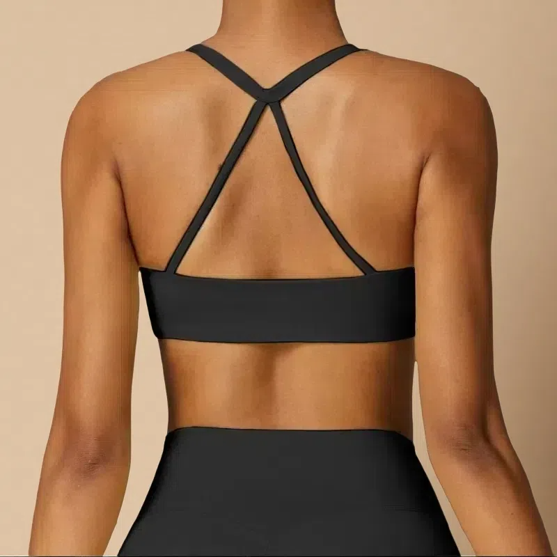 Women's Brushed Back Yoga Bra – Moisture-Wicking Pullover Activewear