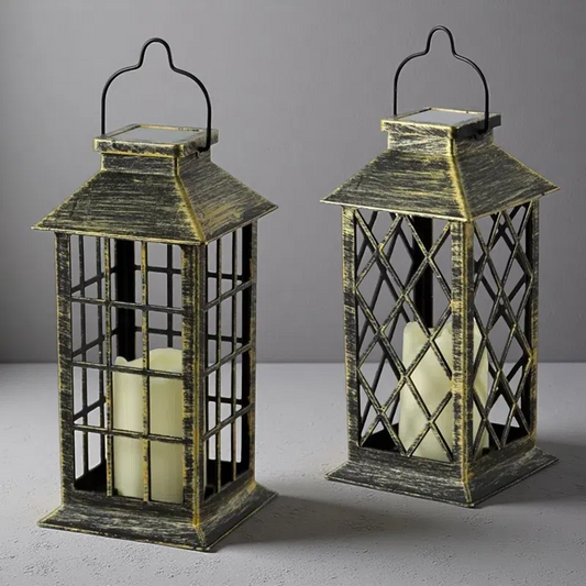Plastic Craft Solar Wind Lantern – Hollow Palace LED Garden & Festival Decorative Light