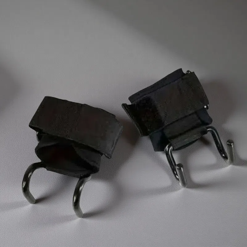 Pull-up Grip Hook – Wrist Support & Anti-Slip Hand Aid for Strength Training A Steel Hook 2PCS