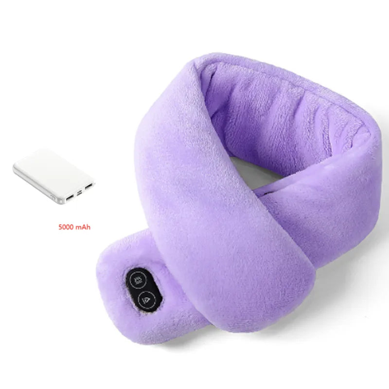 USB Heated Scarf with Power Bank – Vibration Massage & Smart Temperature Control