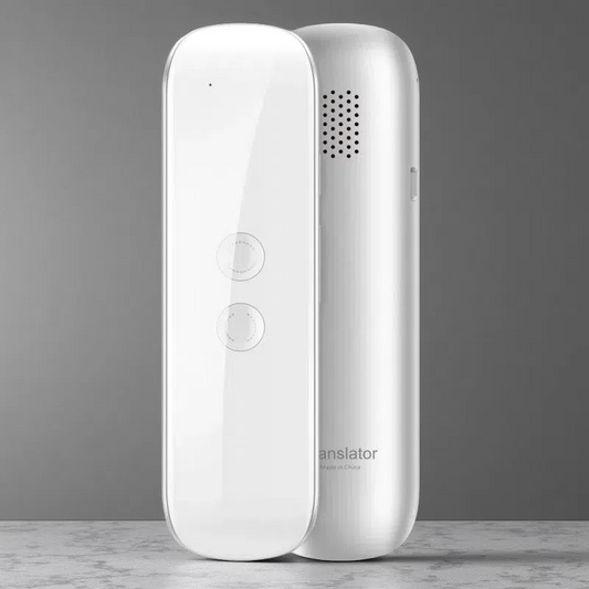Intelligent AI Voice Translator – 2-Way Real-Time Translation, Long Battery Life, Compact Design White