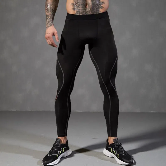 Men's Stretchy Moisture-Wicking Fitness Leggings – Running & Training Pants