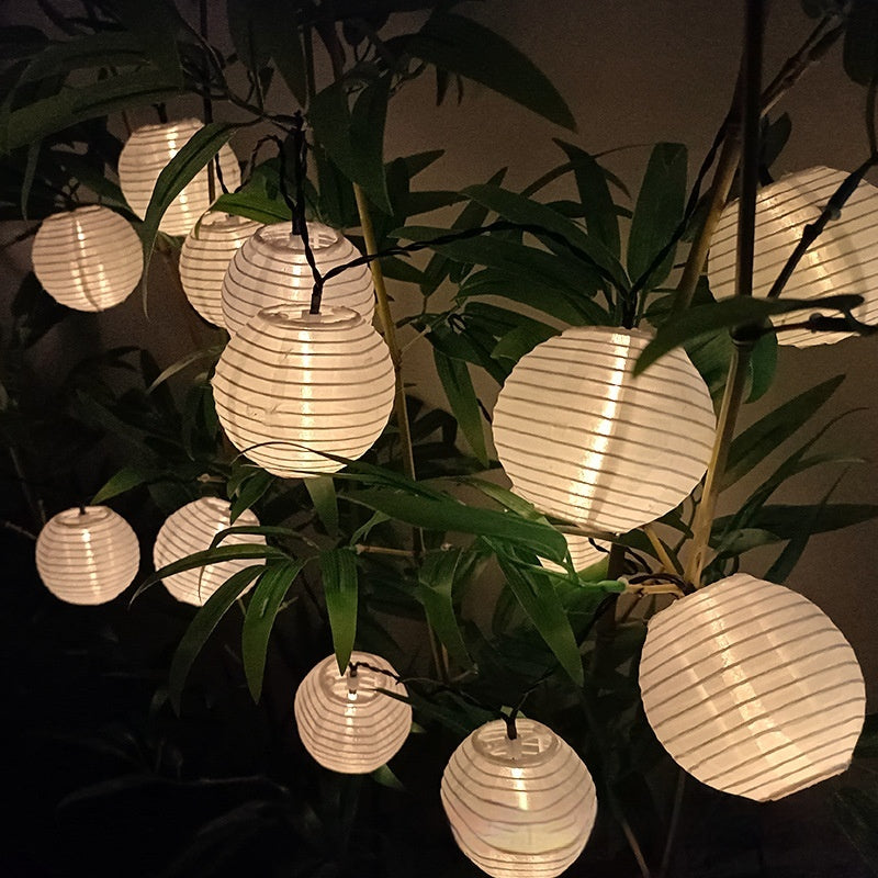Solar Fabric Lighting Chain – Colorful Lantern String for Outdoor Decoration