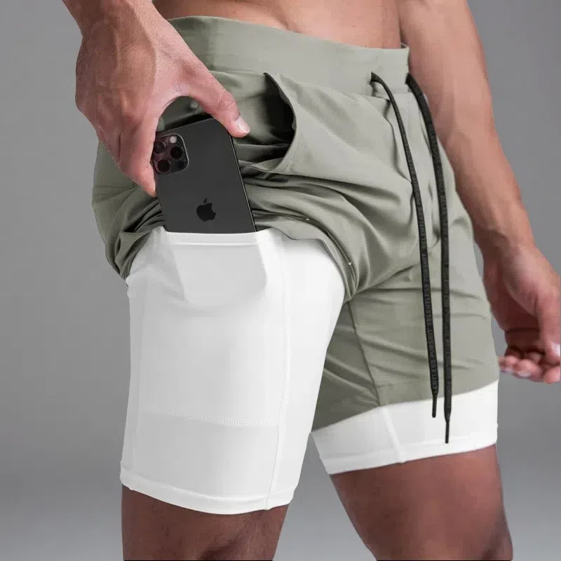Double-Layer Quick-Dry Running Shorts – Casual & Sporty Comfort