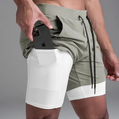 Double-Layer Quick-Dry Running Shorts – Casual & Sporty Comfort