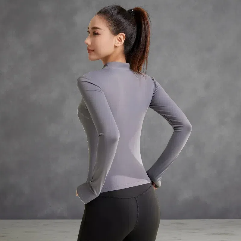 Patchwork Yoga Jacket – Breathable & UV-Resistant Workout Coat for Women