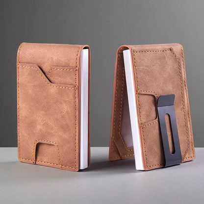 RFID Anti-Theft Card Holder – Slim Aluminum Alloy Wallet for Men & Women Apricot