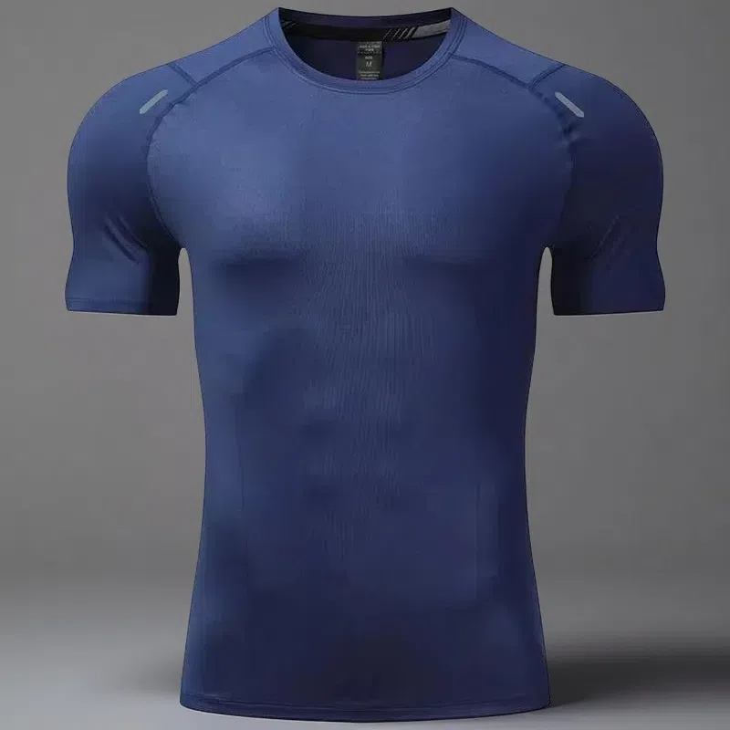 Men’s Stretch Quick-Drying Sports T-shirt – Running & Workout Top Navy Blue