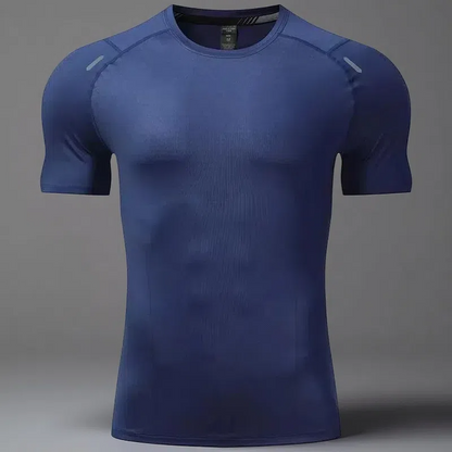 Men’s Stretch Quick-Drying Sports T-shirt – Running & Workout Top Navy Blue
