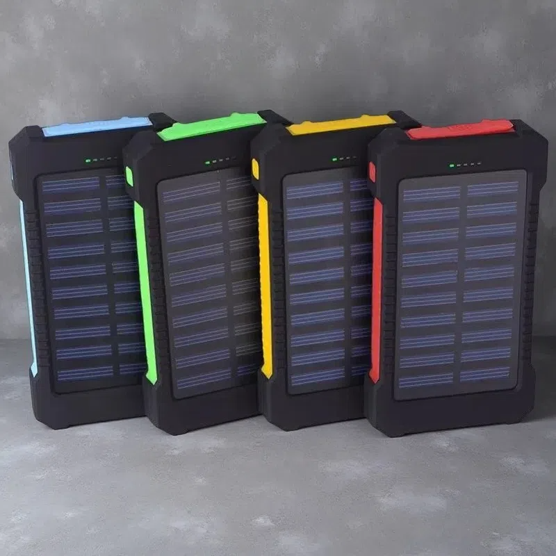 Ultra-Thin Outdoor Waterproof Solar Power Bank – 10,000mAh Portable Charger with LED Flashlight