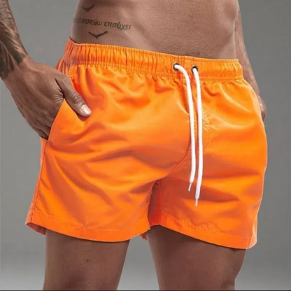Casual Candy-colored Men's Beach Shorts – Comfortable Medium Elasticity Summer Wear
