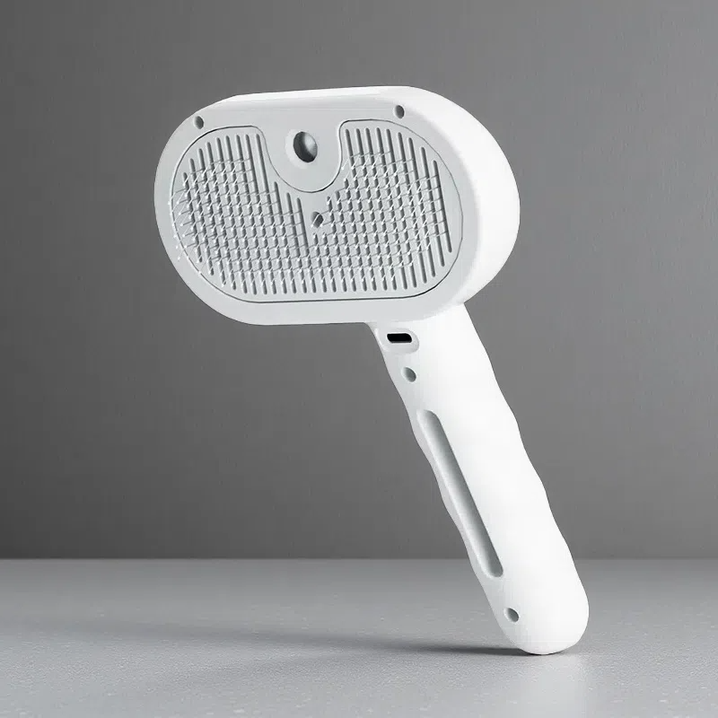 Pets Spray Hair Comb – Grooming Mist Brush for Dogs & Cats White