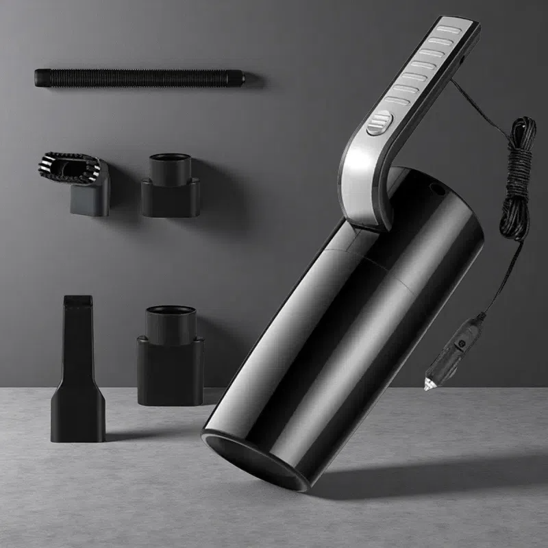 Mini Car Vacuum Cleaner – High-Power 4500PA Suction with 12V Output & 5m Cord Grey