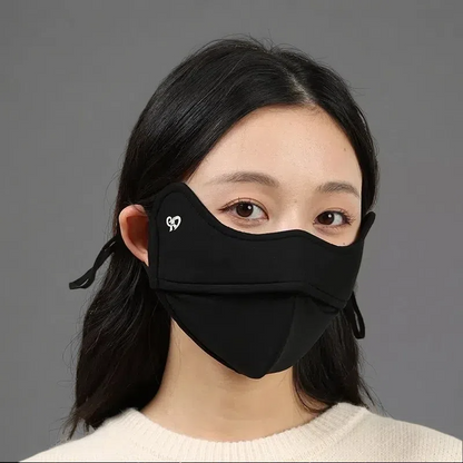 5D Windproof Cycling Face Mask with Cartilage Support – Eye Protection & Lipstick-Safe Design Black Free Size