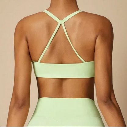 Women's Brushed Back Yoga Bra – Moisture-Wicking Pullover Activewear