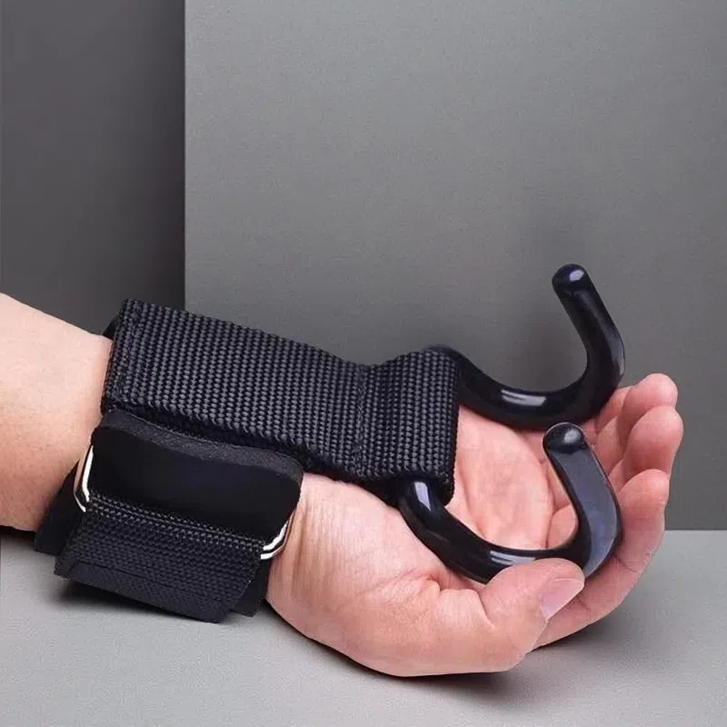 Pull-up Grip Hook – Wrist Support & Anti-Slip Hand Aid for Strength Training A Steel Hook 1PCS