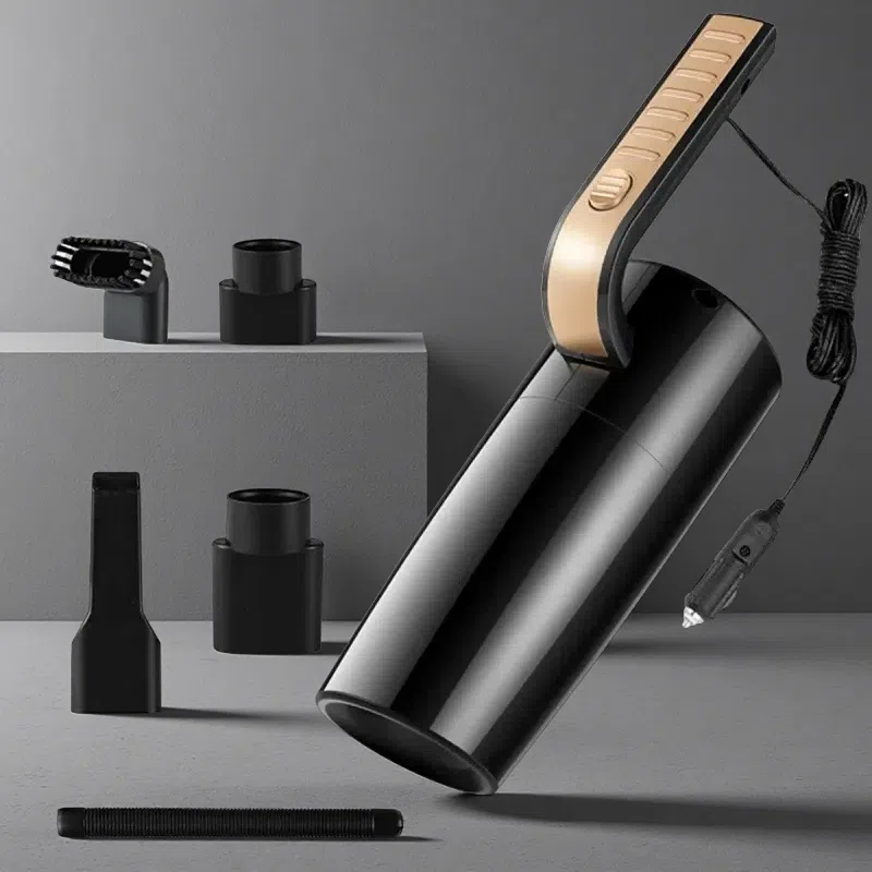 Mini Car Vacuum Cleaner – High-Power 4500PA Suction with 12V Output & 5m Cord Golden