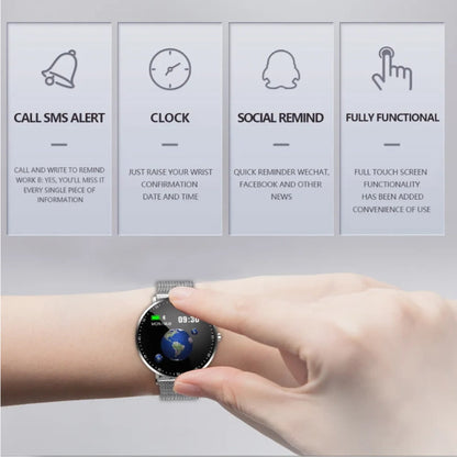 Full Touch Smart Bracelet – Fitness & Health Tracker with Stainless Steel Strap