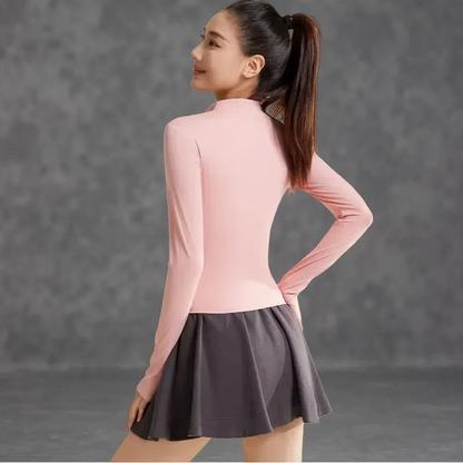 Patchwork Yoga Jacket – Breathable & UV-Resistant Workout Coat for Women