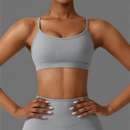 Women's Quick-Drying Sports Bra – Breathable Pullover Fitness Underwear Rhino Gray