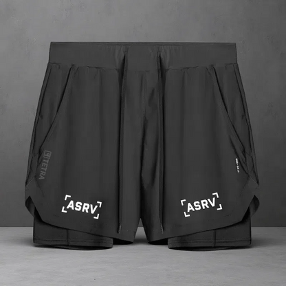 Outdoor Running Fitness Anti-exposure Double Layer Quick-drying Basketball Shorts for Men Black