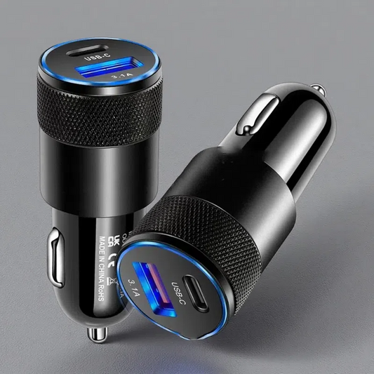 Aluminum Alloy Car Charger – Compact Mobile Charging for 12V Vehicles