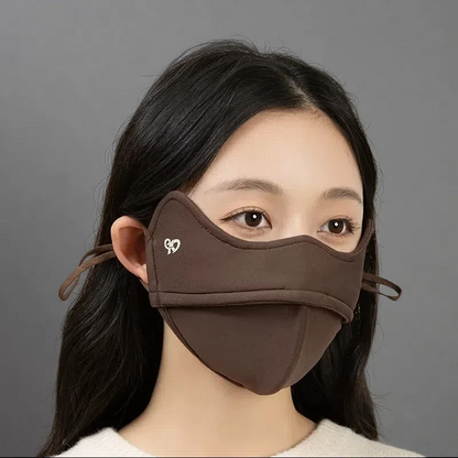 5D Windproof Cycling Face Mask with Cartilage Support – Eye Protection & Lipstick-Safe Design Coffee Color Free Size