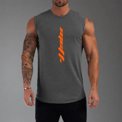 Unisex Sleeveless Gym Tank Top – Breathable & Quick-Drying Sportswear Grey