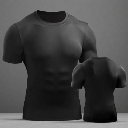 Men’s Muscle Hooded Short Sleeve T-Shirt – Slim Fit Striped Sports & Leisure Top Black A