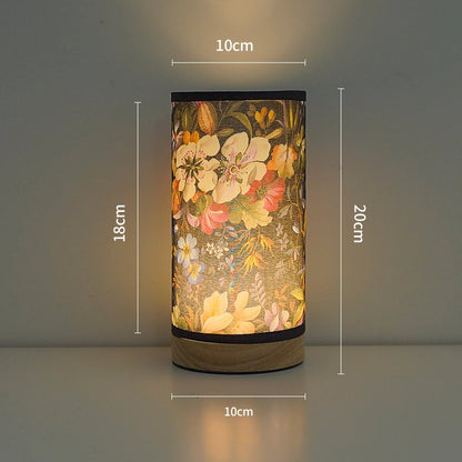 Creative Table Lamp – Fabric USB Night Light for Study, Bedroom & Relaxation Black oil painting