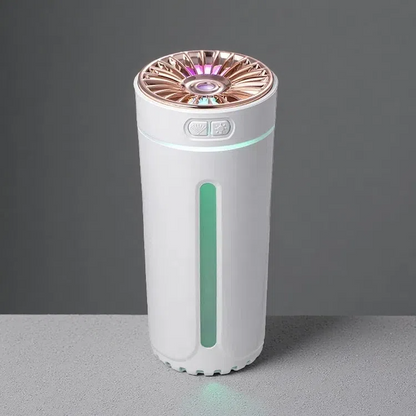Wireless Air Humidifier with Colorful Lights – USB Rechargeable Cool Mist Diffuser for Car & Home White USB