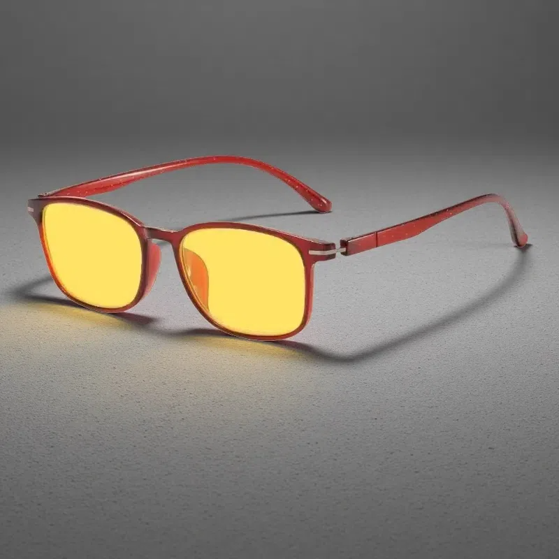 Ultralight TR90 Night Vision Glasses – Anti-Blue Light Eyewear for Men & Women Red Frame Night Vision Lens