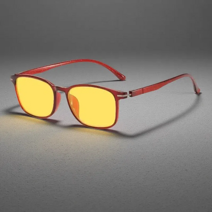 Ultralight TR90 Night Vision Glasses – Anti-Blue Light Eyewear for Men & Women Red Frame Night Vision Lens