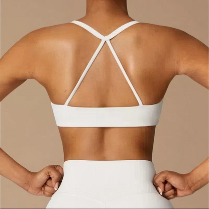 Women's Brushed Back Yoga Bra – Moisture-Wicking Pullover Activewear