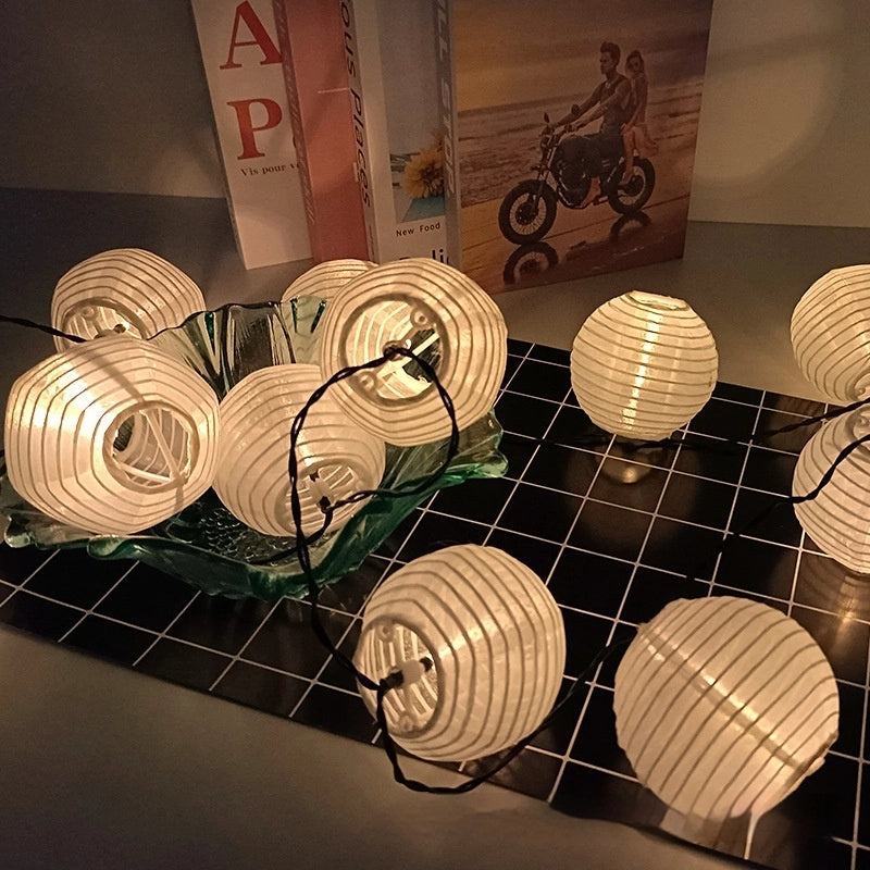 Solar Fabric Lighting Chain – Colorful Lantern String for Outdoor Decoration