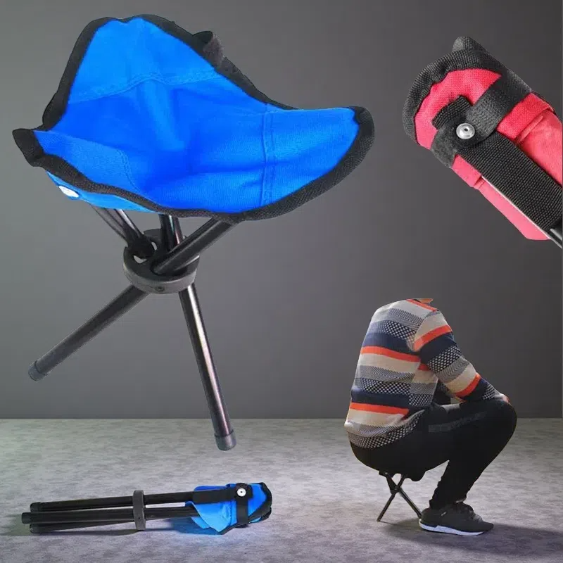 Camping Folding Chair – Heavy-Duty Tripod Stool with Waterproof Oxford Cloth Seat