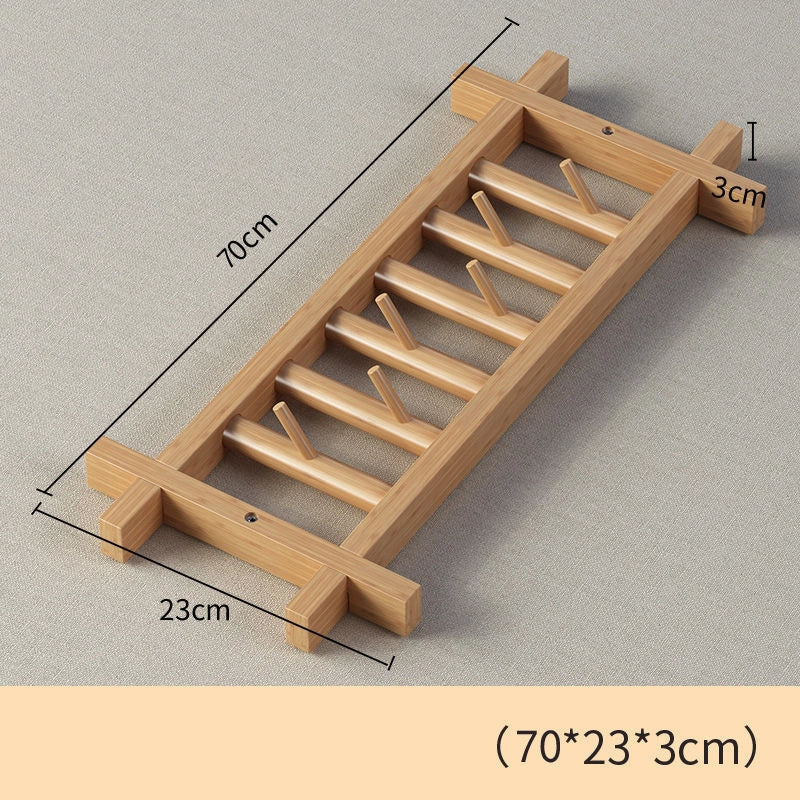 Creative Home Door Hanging Clothes Rack – Rotatable Bamboo Minimalist Design Wood 70cm